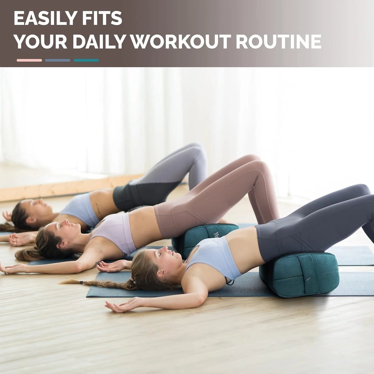 Triple-Layer Sponge Yoga Bolster Pillow for Restorative Yoga & Meditation-Versatile Support Pillow, Balance & Poses Modification