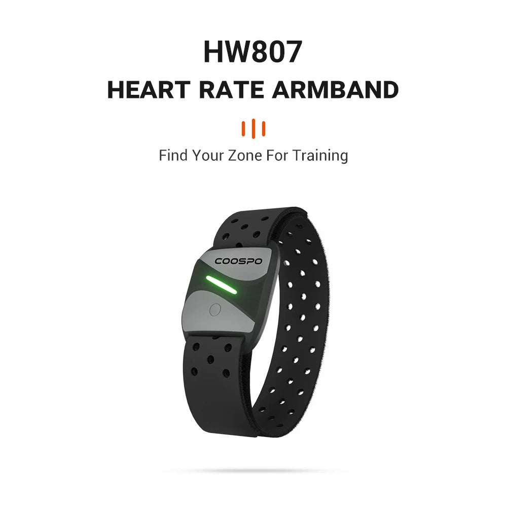 COOSPO HW807 HRV Heart Rate Monitor Armband Optical Outdoor Fitness Sensor Bluetooth 5.0 ANT+ IP67 Running Cycling for Wahoo