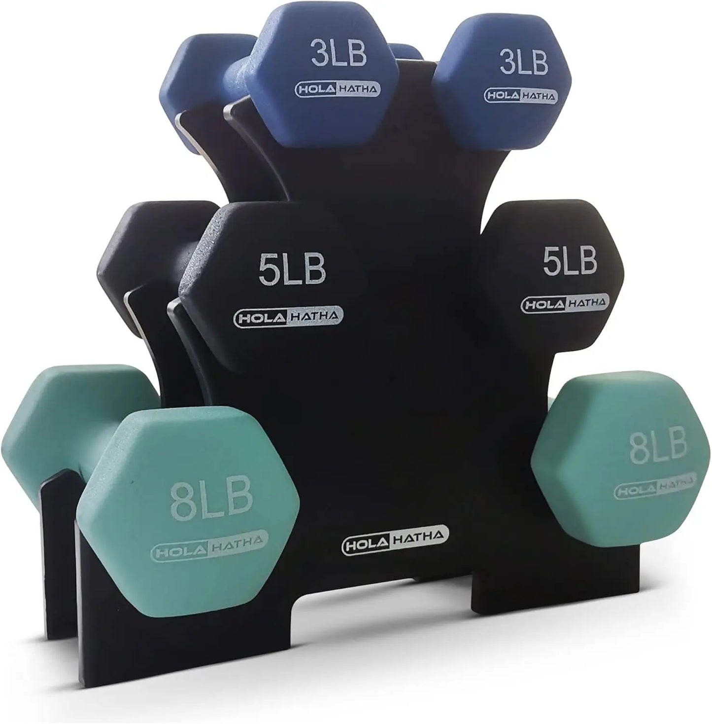 Neoprene Dumbbell Free Hand Weight Set with Rack, Ideal for Home Exercises to Gain Tone and Definition