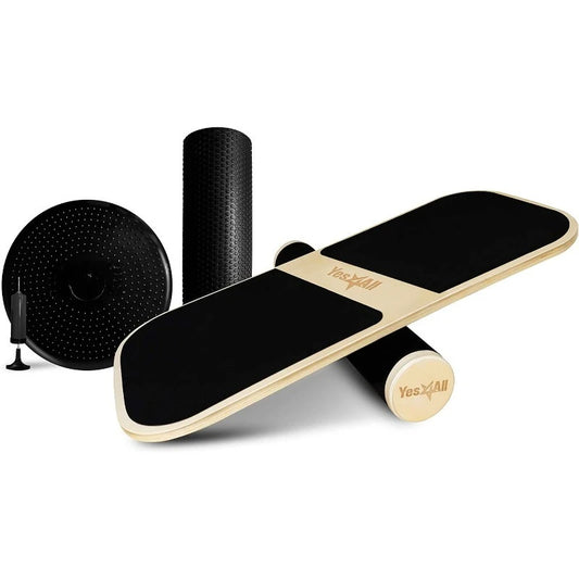 Balance Board Sports Trainer, Surf Trainer Board With Adjustable Stoppers, Improve Core Strength and Balance Control