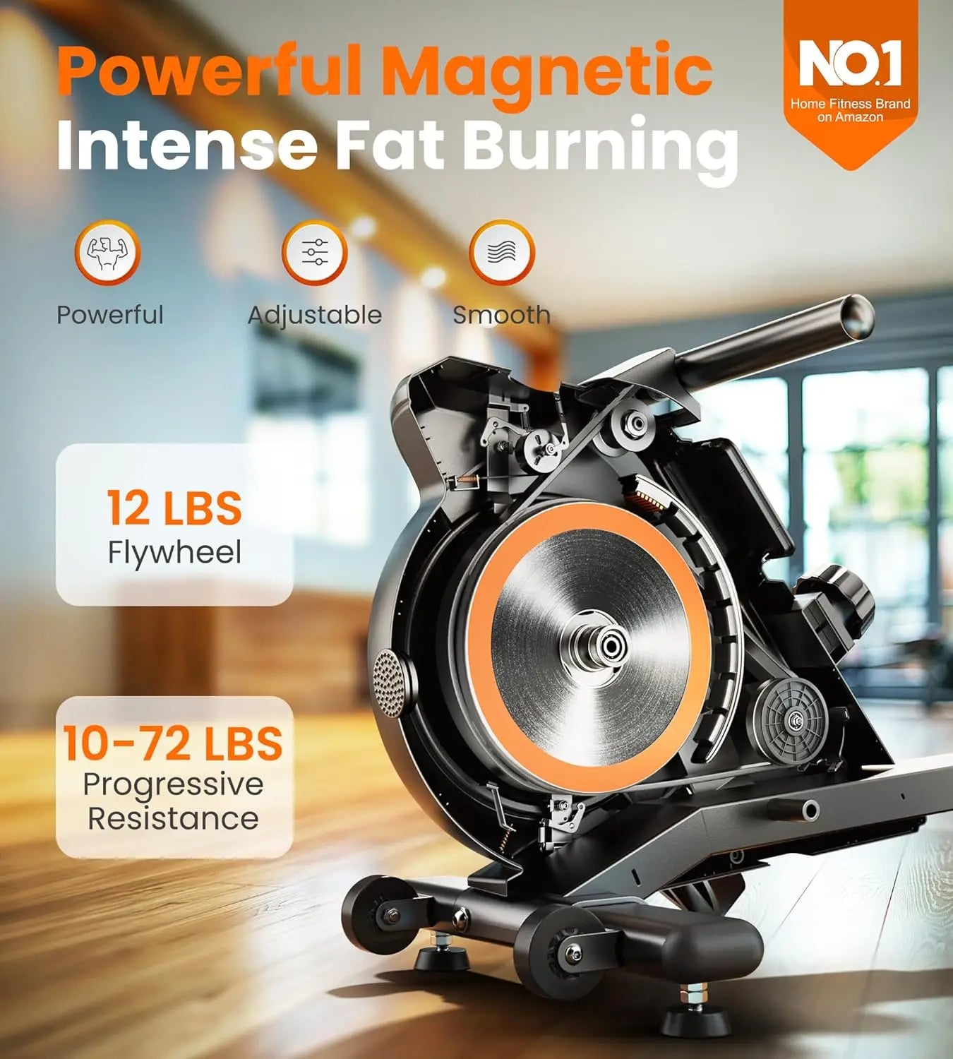 Magnetic/Water Rowing Machine 350 LB Weight Capacity - Rower Machine for Home Use with Bluetooth, App Supported