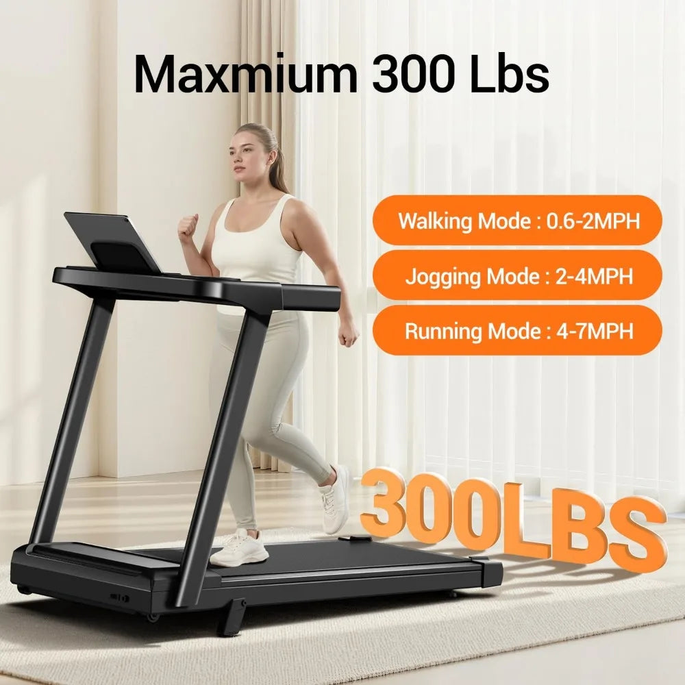 Portable 3-in-1 Folding Treadmill with 12% Incline, Suitable for Home and Office, Supports Up to 300 Lbs