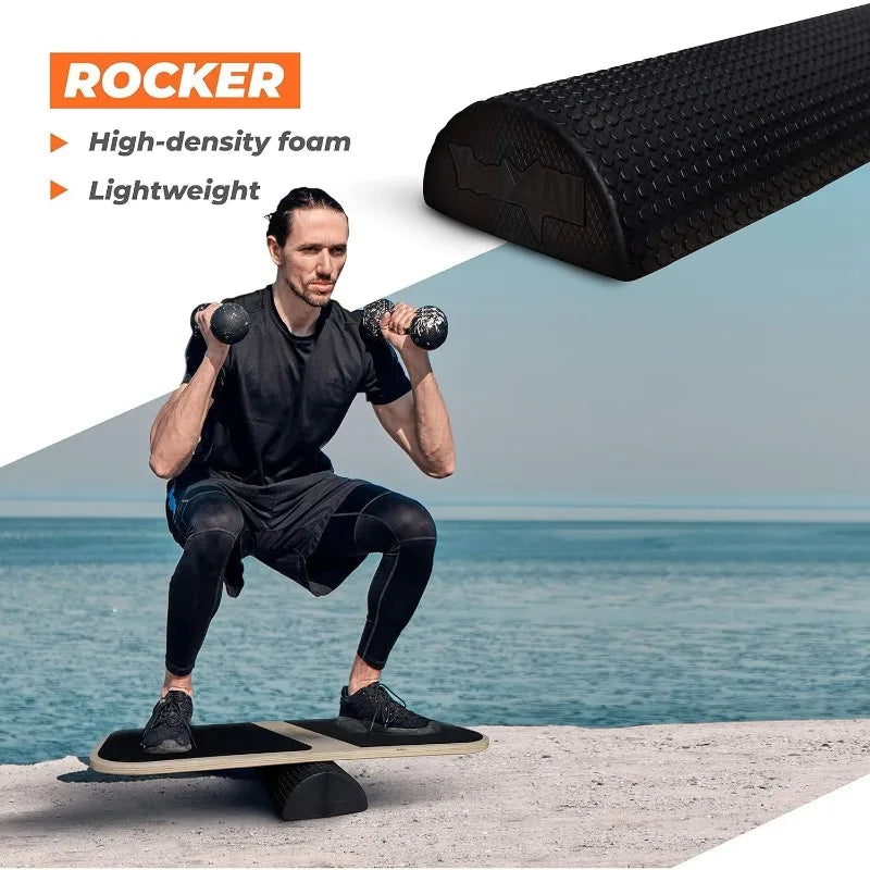 Balance Board Sports Trainer, Surf Trainer Board With Adjustable Stoppers, Improve Core Strength and Balance Control