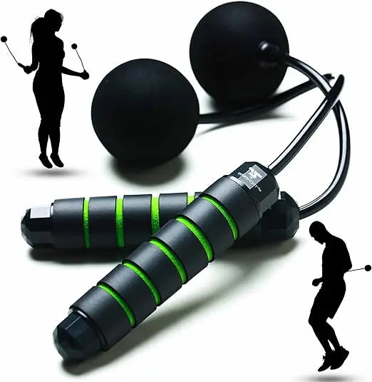 weighted cordless jump rope - adjustable length ropes ropeless jump rope for beach body - eliminate dad bod with indoor jumprope