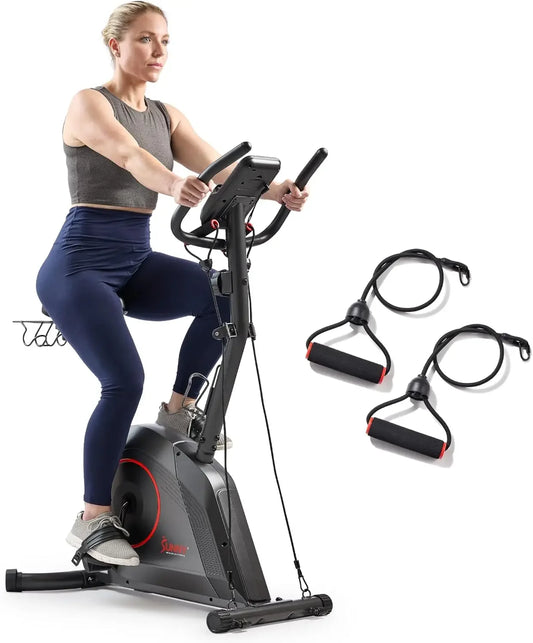 Stationary Exercise Upright Bike w/Pulse Sensor & 4-Way Adjustable Seat, Cycling Machine for Home Cardio Training, Optional Resi