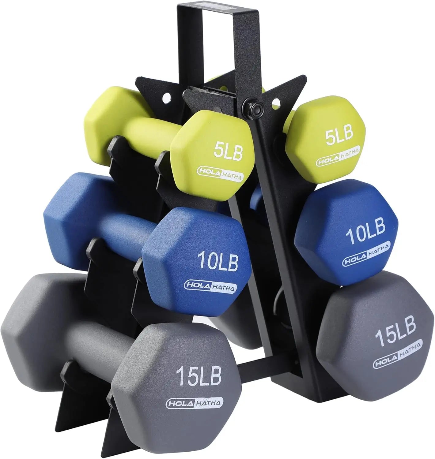 Neoprene Dumbbell Free Hand Weight Set with Rack, Ideal for Home Exercises to Gain Tone and Definition