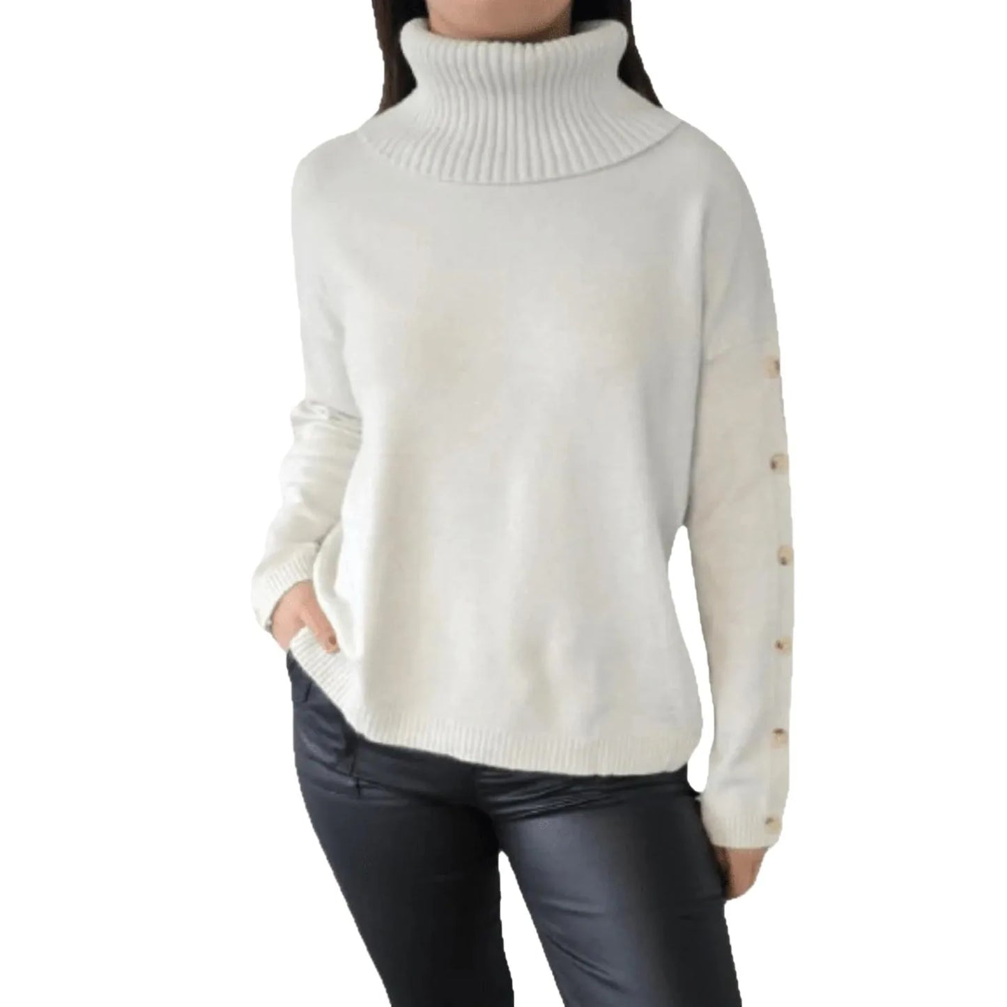 Women'S Soft Cotton Turtleneck Top Basic Pullover Sweater Long Sleeve Slouchy Loose Oversized Sweatshirts Ropa De Mujer New