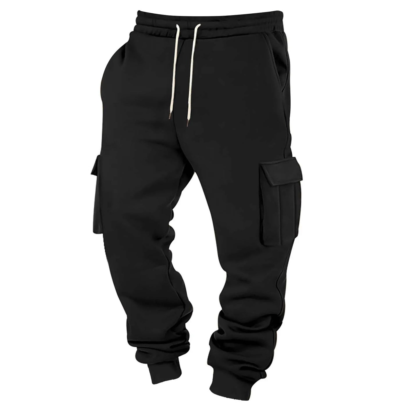2025 Mens Sweatpants Straight Fit Joggers For Sports And Streetwear Loose Oversized Drawstring Long Pants Men Multi-Pocket Pants