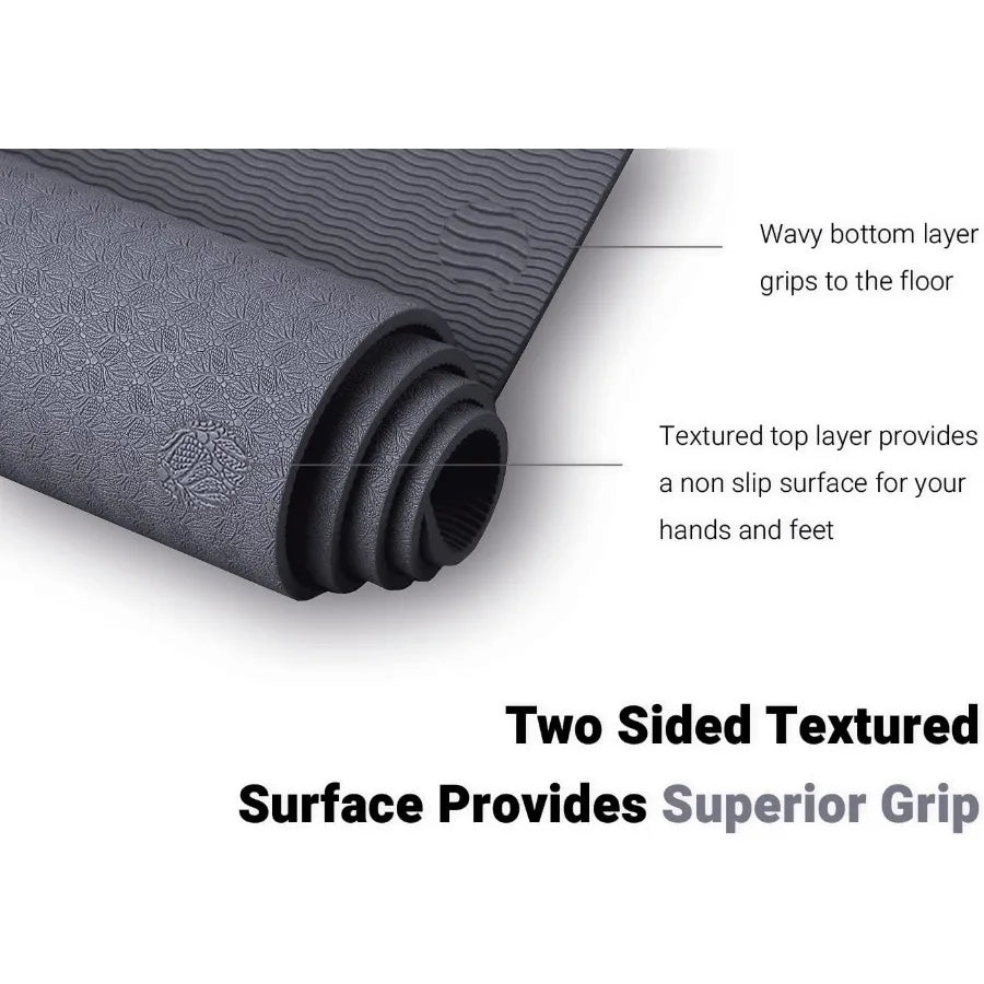 7 Piece Yoga Kit for Women Men Including 6mm Cushioned Mat 2 Blocks Strap Mat and Hand Towels Carrying Bag Complete Starter Set