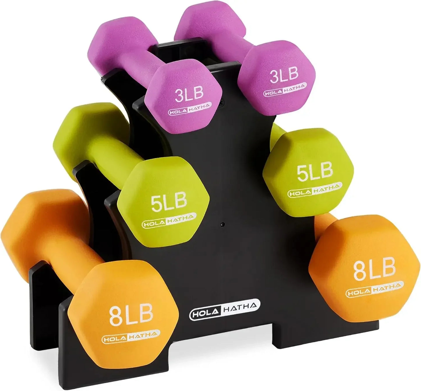 Neoprene Dumbbell Free Hand Weight Set with Rack, Ideal for Home Exercises to Gain Tone and Definition