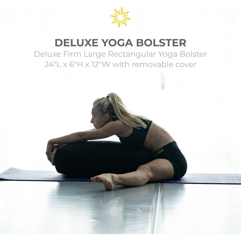 Sunshine Yoga 6-Pack Restorative Kit, 1 Bolster (24"  12"  6"), 2 Blocks (4"  6" 9"),1 6ft D-Ring Strap