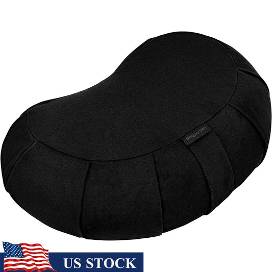 Sedona Zafu Meditation Cushion Buckwheat Hulls Adjustable Firmness Yoga Block Washable Cotton Support Spine Posture Relaxation