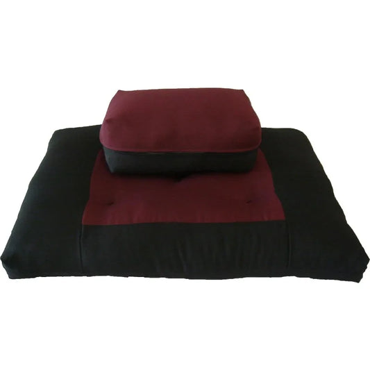 D&D Futon Furniture Zabuton Zafu Set, Yoga, Meditation Seat Cushions, Kneeling, Sitting, Supporting Exercise Pratice(Burgundy)