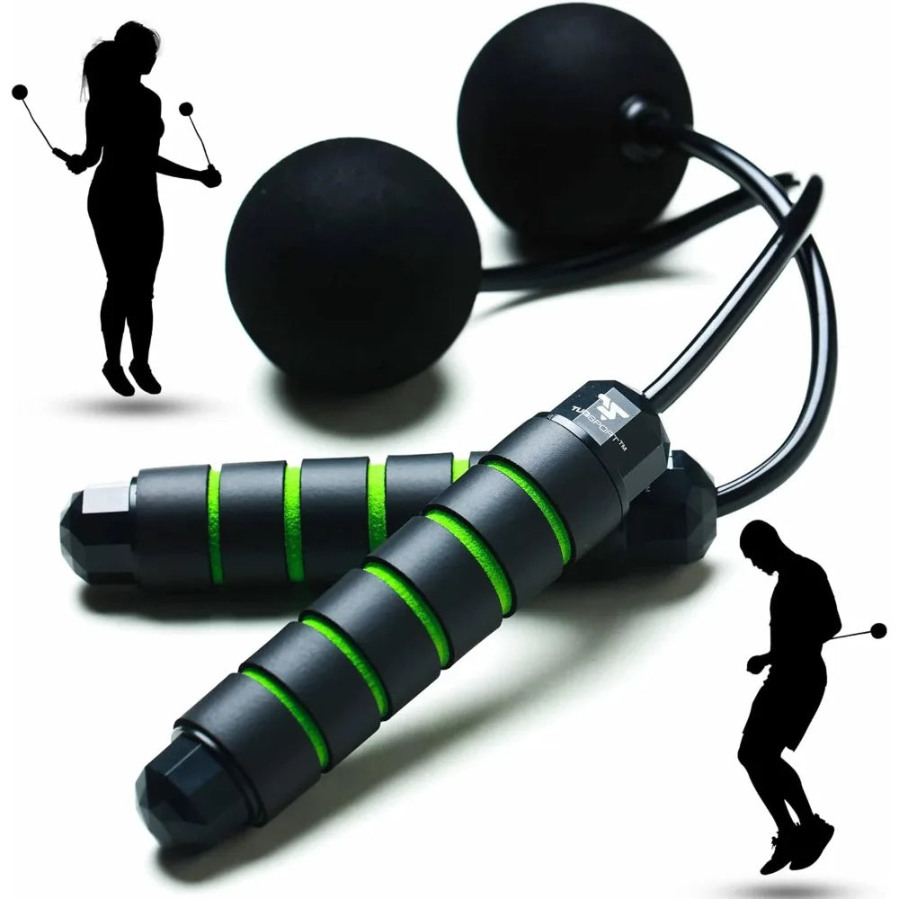 weighted cordless jump rope - adjustable length ropes ropeless jump rope for beach body - eliminate dad bod with indoor jumprope