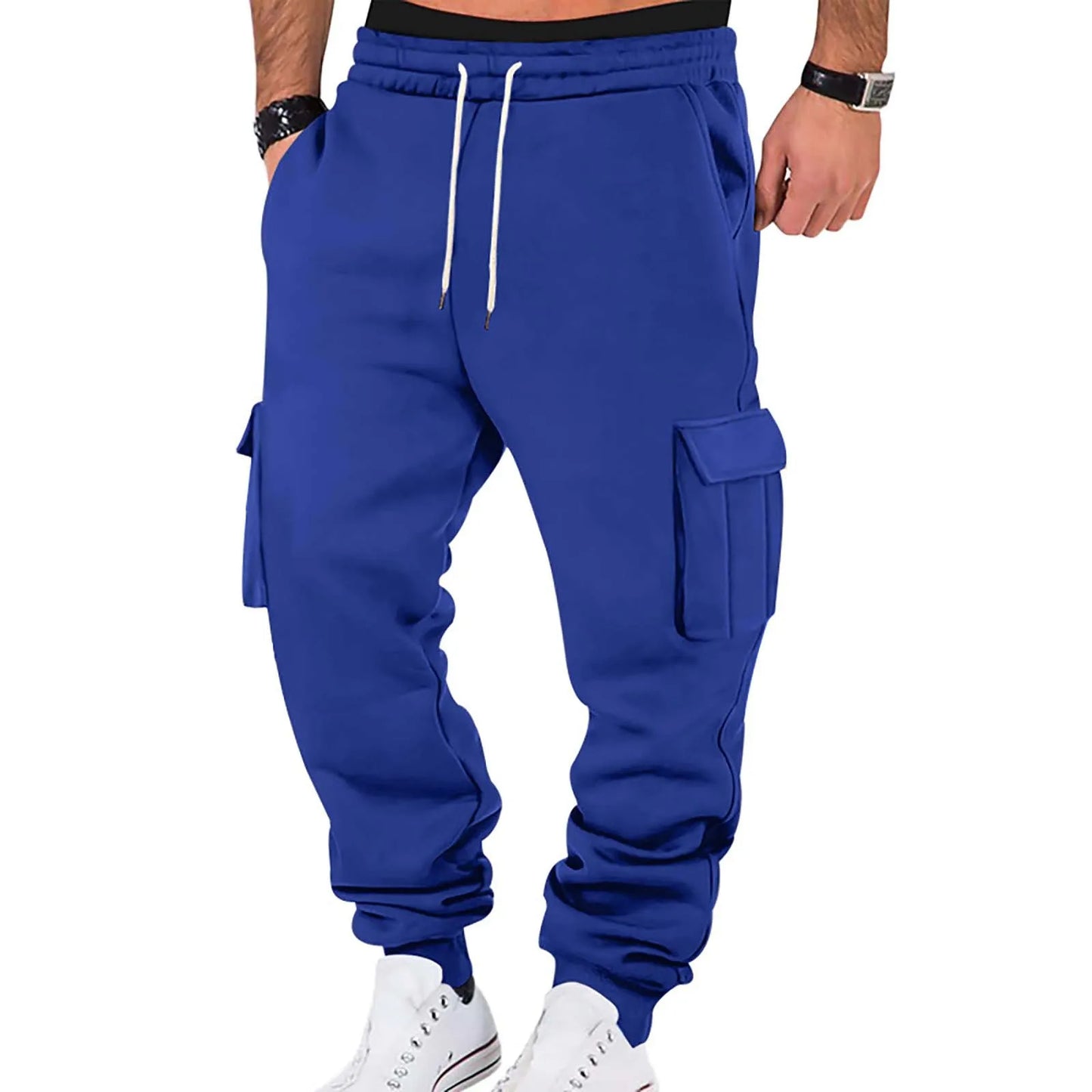 2025 Mens Sweatpants Straight Fit Joggers For Sports And Streetwear Loose Oversized Drawstring Long Pants Men Multi-Pocket Pants