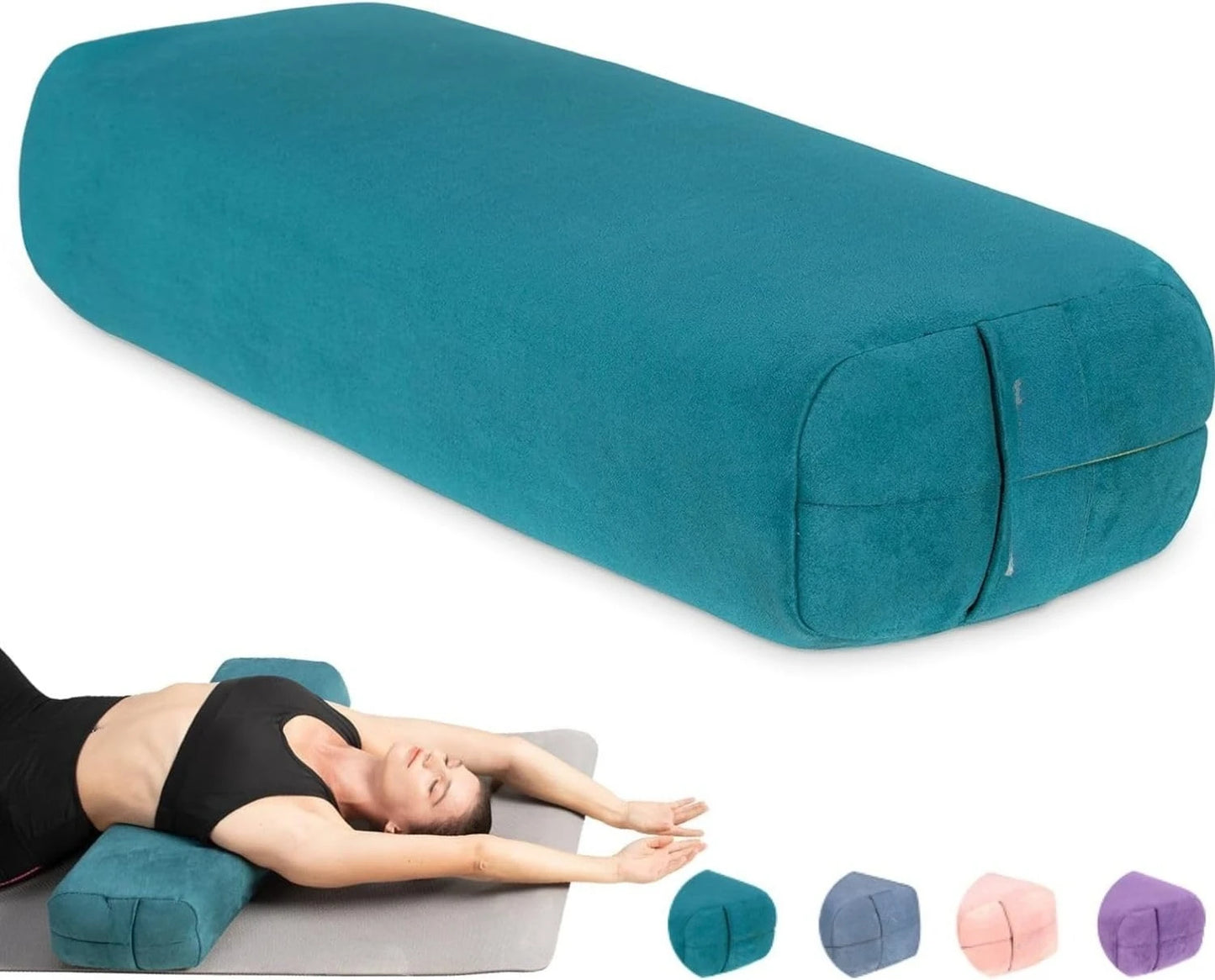 Triple-Layer Sponge Yoga Bolster Pillow for Restorative Yoga & Meditation-Versatile Support Pillow, Balance & Poses Modification