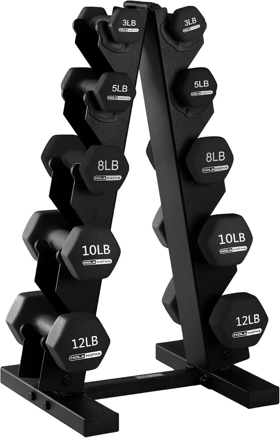 Neoprene Dumbbell Free Hand Weight Set with Rack, Ideal for Home Exercises to Gain Tone and Definition