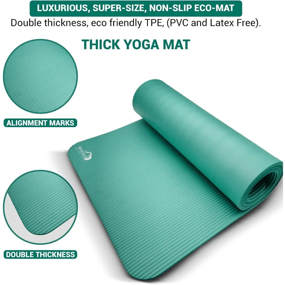 Yoga kit, 7-Piece Yoga Mat Set for Home Workouts, Thick Yoga Mat, Yoga Blocks, Strap, Yoga Towels & Carrying Bag, Exercise Mat